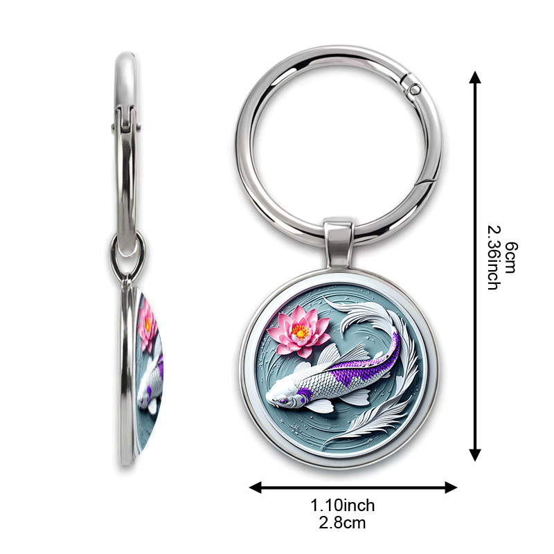 Ethereal Koi Lotus Keychain